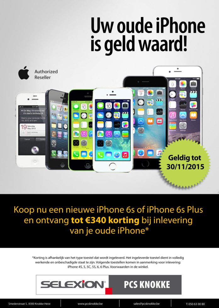 Uw iPhone is geld waard bij PCS Knokke